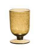 Set de 6 Verres à pied Gordes bullé ambre jaunes - 13x13x8cm