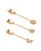 Set van 3 gouden dessertlepels met groenten - 14x3x2cm