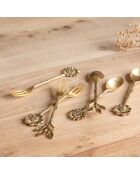 Set van 3 gouden dessertlepels met groenten - 14x3x2cm