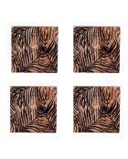 Set di 4 sottobicchieri Phoenix marroni - 10x10x1cm