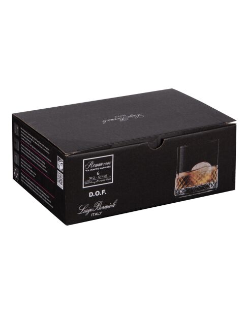 Roma whiskyglas transparant en kristal - 8,5x8,5x9cm