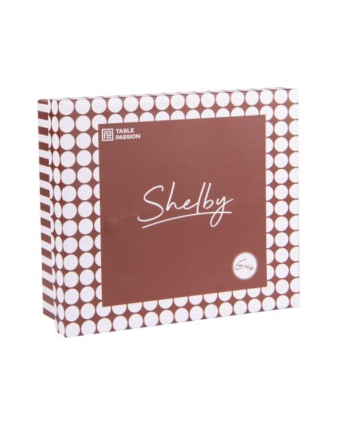 Coffret de 4 mugs Shelby marron - 13x9x12cm