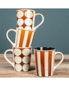 Coffret de 4 mugs Shelby marron - 13x9x12cm