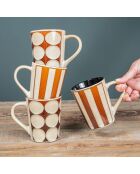 Coffret de 4 mugs Shelby marron - 13x9x12cm