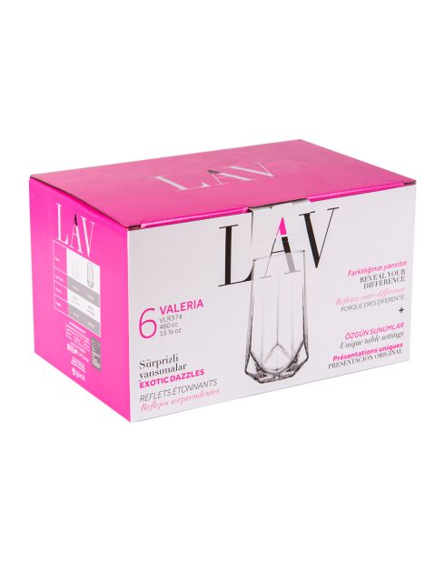 Coppa Valeria trasparente e cristallo - 6,4x6,4x14cm