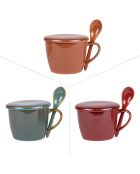 3 Bols à soupe Elyas multicolores - 17x13x10cm