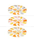 Set mit 3 mehrfarbigen ovalen kanarischen Schalen — 35,5 x 19 x 3 cm