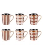 Coffret de 6 tasses Shelby marron - 11x7x8cm