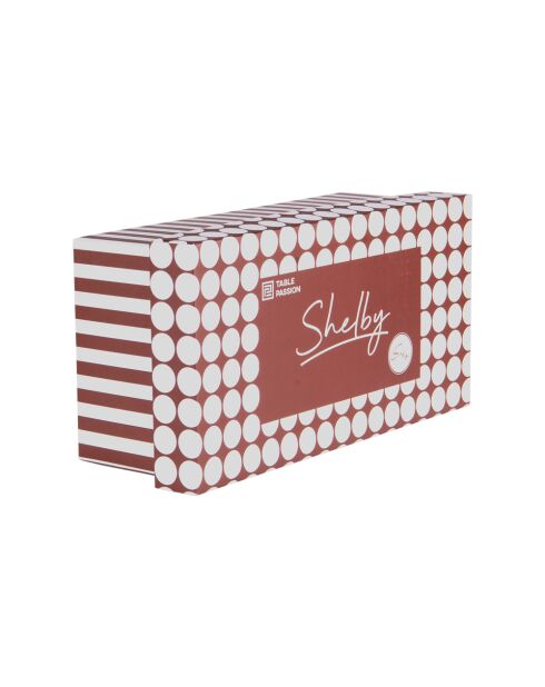 Coffret de 6 tasses Shelby marron - 11x7x8cm