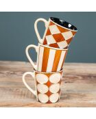 Coffret de 6 tasses Shelby marron - 11x7x8cm