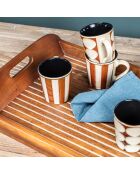 Coffret de 6 tasses Shelby marron - 11x7x8cm