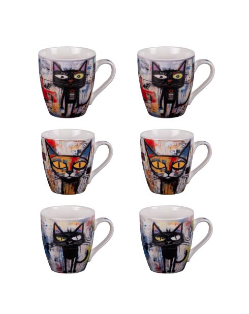 Coffret de 6 tasses Street multicolores - 11x8x9cm