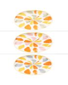 Set mit 3 mehrfarbigen ovalen kanarischen Schalen — 25 x 13 x 2 cm