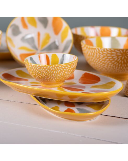 Lot de 3 plats ovales Canaries multicolores - 25x13x2cm