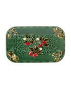 Plat rectangle Charlotte vert - 34x21x3cm