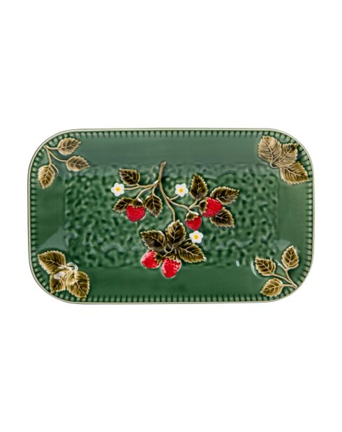 Plat rectangle Charlotte vert - 34x21x3cm
