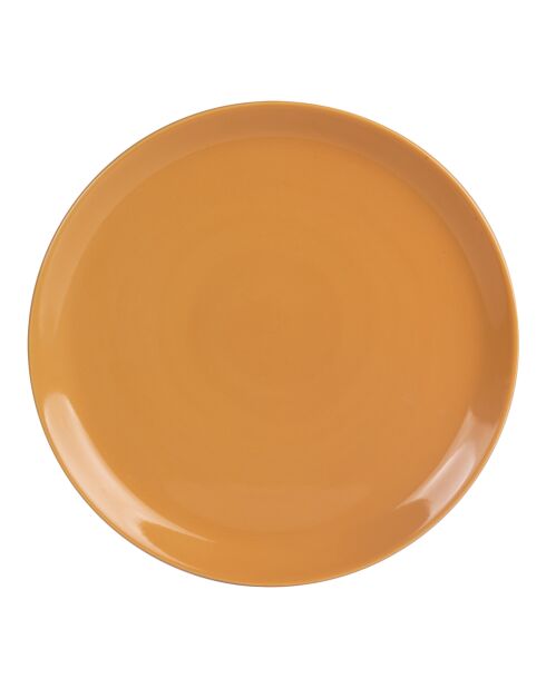 12 Assiettes plates Itit Safran jaune - 26x26x3cm