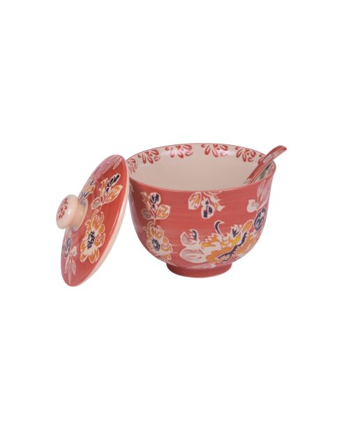 Ava Suppenschüssel mit Löffel 60 cl rot - 14x14x10cm