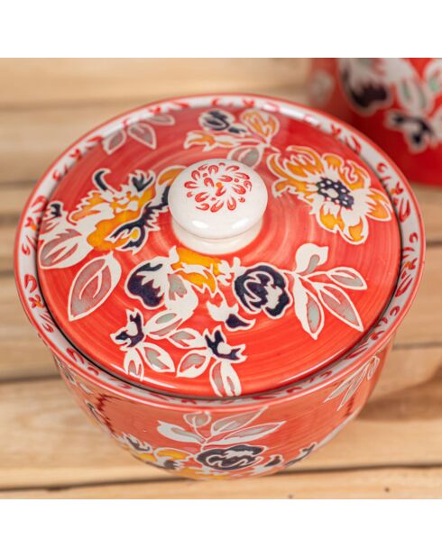 Ava Suppenschüssel mit Löffel 60 cl rot - 14x14x10cm