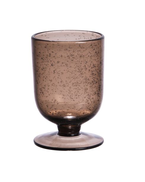 Gordes Glas mit Blasenstielmotiv, 13 x 13 x 8 cm, schwarz, braun