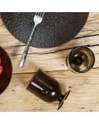 Gordes Glas mit Blasenstielmotiv, 13 x 13 x 8 cm, schwarz, braun