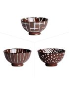 Set mit 3 braunen Utah-Tassen — 12 x 12 x 6 cm