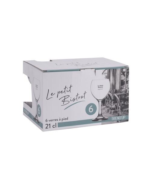 Bistrot transparant en kristallen stemglas - 6,5x6,5x14,69cm