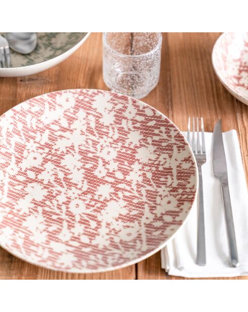 6 Assiettes Léa rouge - 27x27x3cm