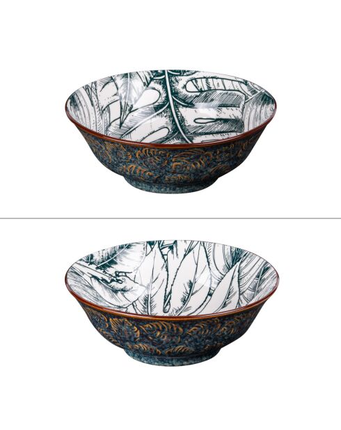 Lot de 2 saladiers Paraguay verts - 20x20x10cm