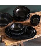 6 Assiettes creuses Néo noire - 19x19x6cm