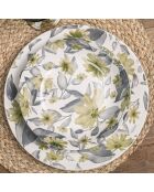 12 Assiettes plates Edulis verte - 27x27x3cm