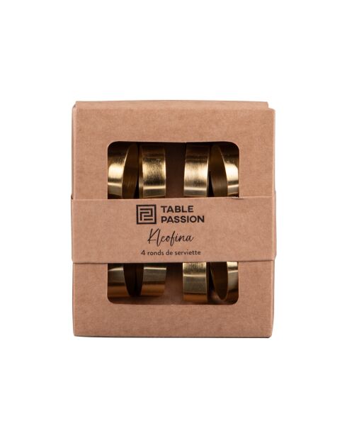Set di 4 portatovaglioli dorati Kleofina - 4x3x4cm