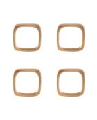 Set di 4 portatovaglioli Elite dorati - 5x5x4cm