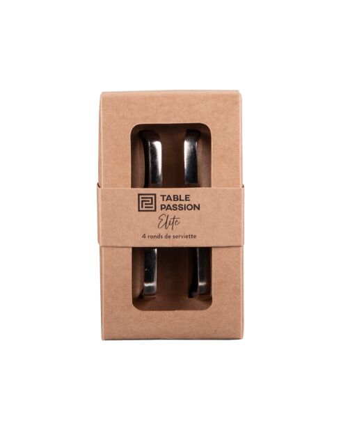 Set di 4 portatovaglioli Elite dorati - 5x5x4cm