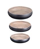 Set mit 3 schwarzen Bambusbechern — 36 x 36 x 9 cm