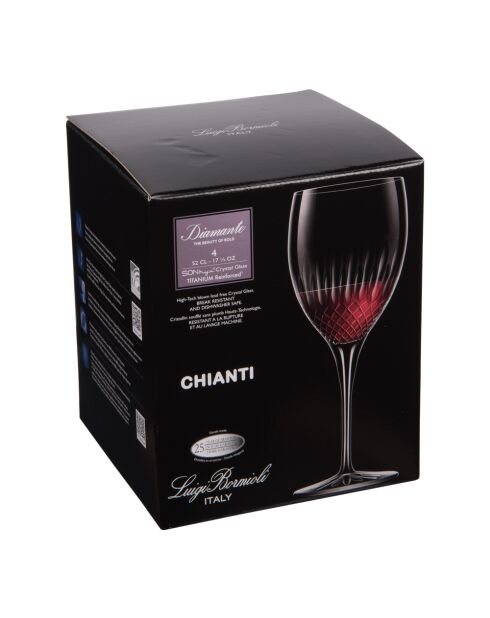 Copa de vino Riesling Diamante de Luigi Bormioli transparente y cristal, 9,39 x 9,39 x 24 cm