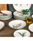 Floralia tiefer Teller, cremefarben und elfenbeinfarben, 24 x 24 x 4 cm