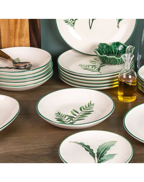 Floralia tiefer Teller, cremefarben und elfenbeinfarben, 24 x 24 x 4 cm