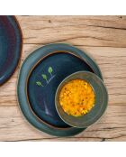 6 Assiettes à desserts Symphony bleue - 22x22x2cm