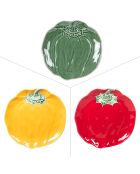 Lot de 3 plats ronds Poivron multicolores - 31x31x4cm