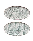 Set van 2 ovale groene schalen uit Paraguay - 25x13x2cm