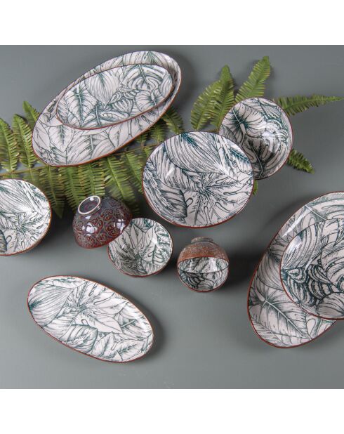 Lot de 2 plats ovales Paraguay verts - 25x13x2cm