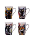 Set van 4 veelkleurige straatbekers - 13x8x12cm