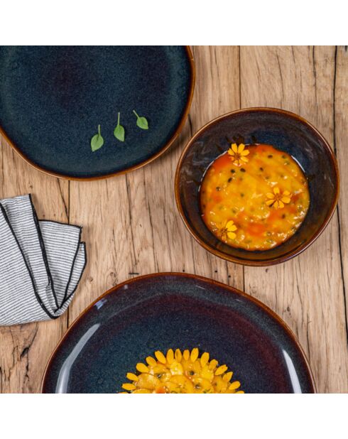 6 Bols Symphony bleu - 15x15x6cm