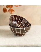 Lot de 2 saladiers Utah marron - 20x20x10cm