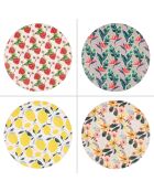 Set mit 6 mehrfarbigen Paradise-Untersetzern - 25x25x2cm