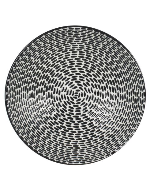 6 Assiettes calottes Patio noire - 19x19x5cm