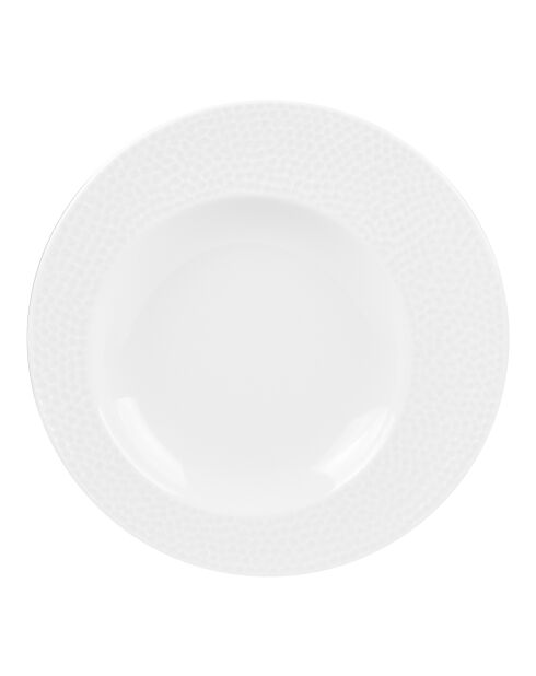 6 Assiettes creuses Ellipse blanche - 23x23x2cm