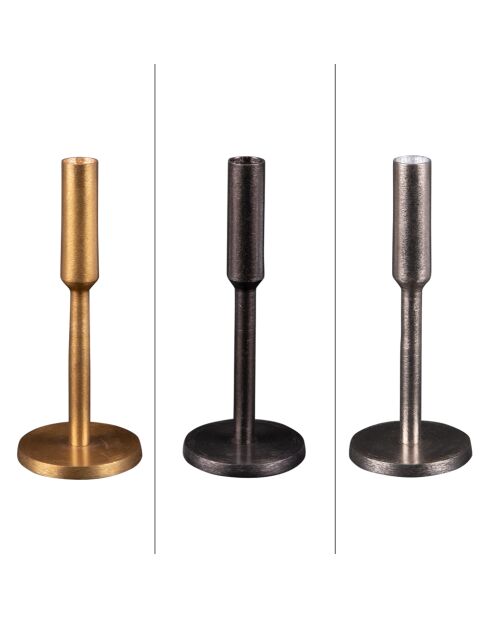 Set mit 3 bunten Féerie-Metallkerzenständern - 11x11x22cm