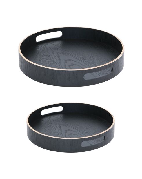 Plateau rond noir - 41x41x5cm